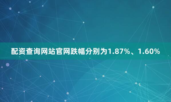 配资查询网站官网跌幅分别为1.87%、1.60%
